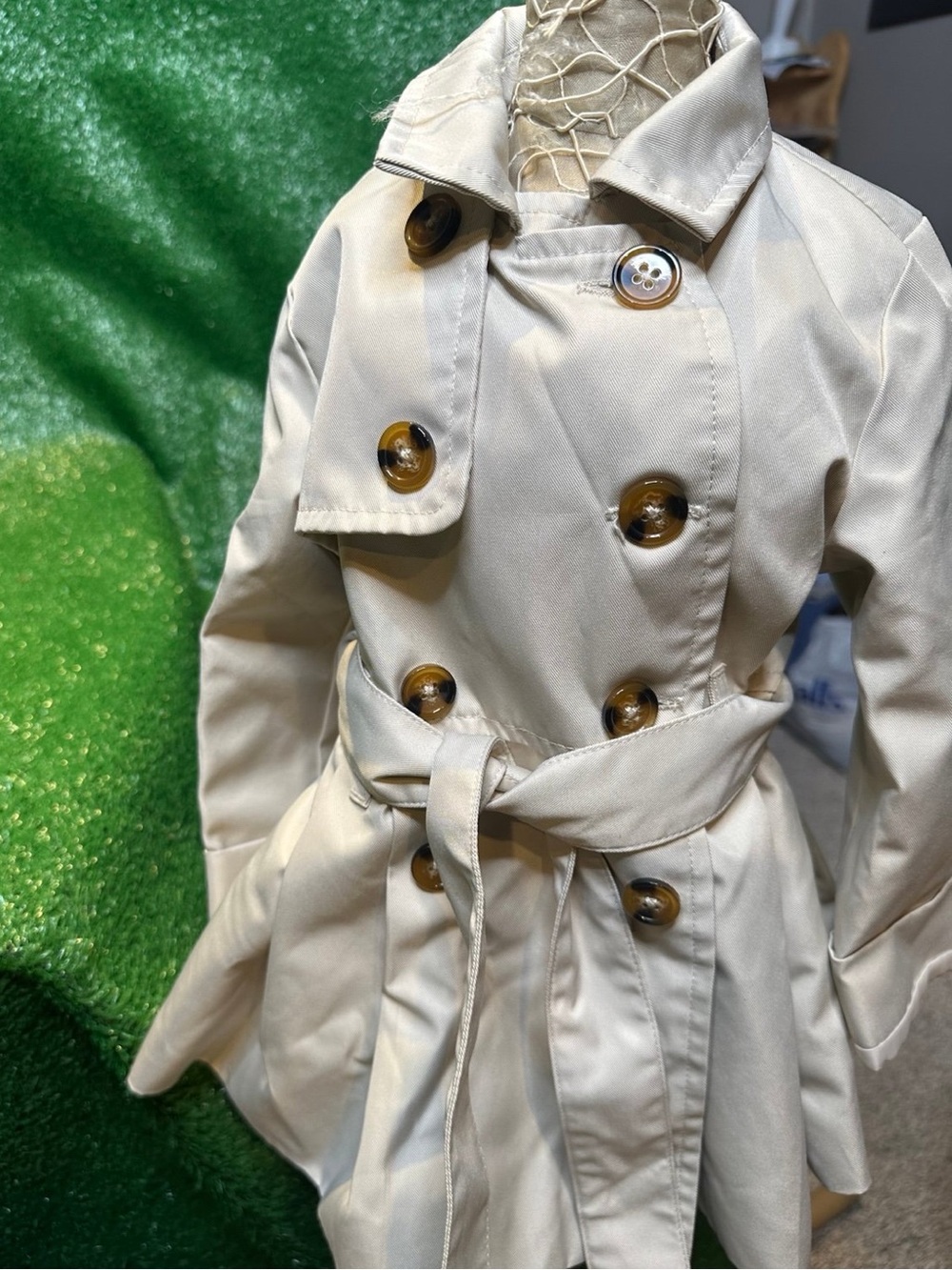 Classic Women's Cream Trench Coat with Belt